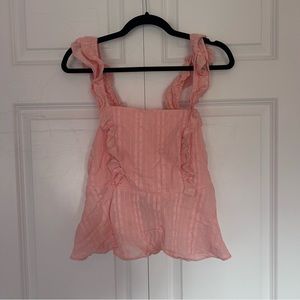Lauren Conrad Pink Peplum Ruffle Top-M